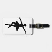 Einfaches Ballett Schwarz-weiß Ballerina Gepäckanhänger (Vorderseite horizontal)