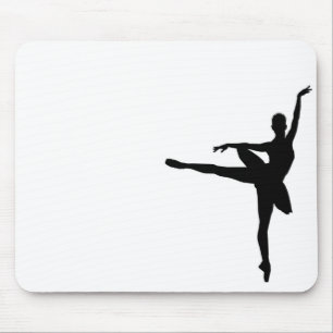 Einfaches Ballett Schwarz-weiß Ballerina Mousepad