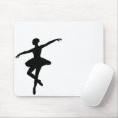 Einfaches Ballett Schwarz-weiß Ballerina Mousepad (Mit Mouse)