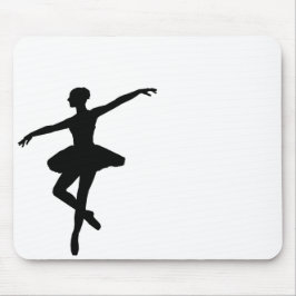 Einfaches Ballett Schwarz-weiß Ballerina Mousepad