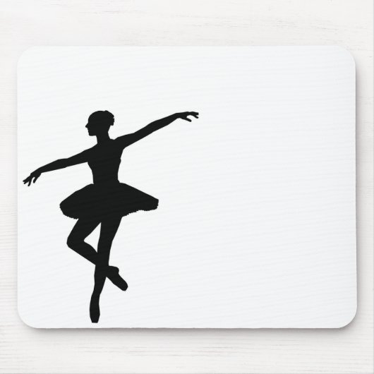 Einfaches Ballett Schwarz-weiß Ballerina Mousepad (Vorne)
