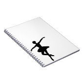 Einfaches Ballett Schwarz-weiß Ballerina Notizblock (Rechte Seite)