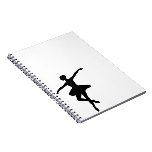 Einfaches Ballett Schwarz-weiß Ballerina Notizblock (Rechte Seite)