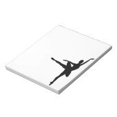 Einfaches Ballett Schwarz-weiß Ballerina Notizblock (Rotiert)