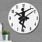 Einfaches Ballett Schwarz-weiß Ballerina Runde Wanduhr