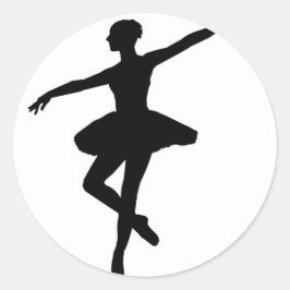 Einfaches Ballett Schwarz-weiß Ballerina Runder Aufkleber