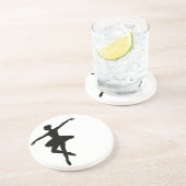 Einfaches Ballett Schwarz-weiß Ballerina Sandstein Untersetzer (Seite)