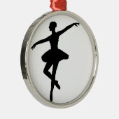 Einfaches Ballett Schwarz-weiß Ballerina Silbernes Ornament (Rechts)