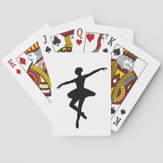 Einfaches Ballett Schwarz-weiß Ballerina Spielkarten (Rückseite)