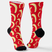 Einfaches Bananen Obstmarkt Muster Rot Socken (Gewinkelt)