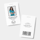 Einfaches Bar Code Foto Mitarbeiter Ausweis (Vorder- & Rückseite)