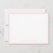 Einfaches Basis-Rosa-Rahmen-Briefpapier Mitteilungskarte (Vorderseite)