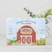 Einfaches Bauerngeld 1. Geburtstag Einladung (Stehend Vorderseite)