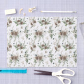 Einfaches Bauernhaus Grün Wasserfarben Weihnachten Seidenpapier (Handwerk)