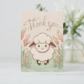 Einfaches Bauernschaf Dankeskarte (Stehend Vorderseite)