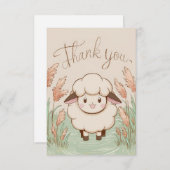 Einfaches Bauernschaf Dankeskarte (Vorne/Hinten)