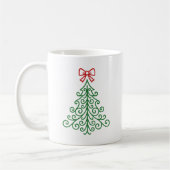 Einfaches Baum mit Bow Moderne Weihnachten Kaffeetasse (Links)