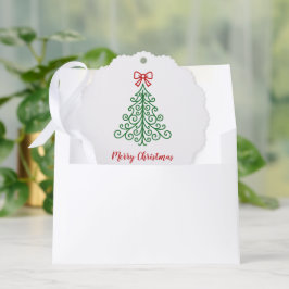Einfaches Baum mit Bow Moderne Weihnachten Ornament Karte
