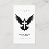 Einfaches Beerdigungskreuz auf der Taubengebet-Kar Visitenkarte (Vorderseite)