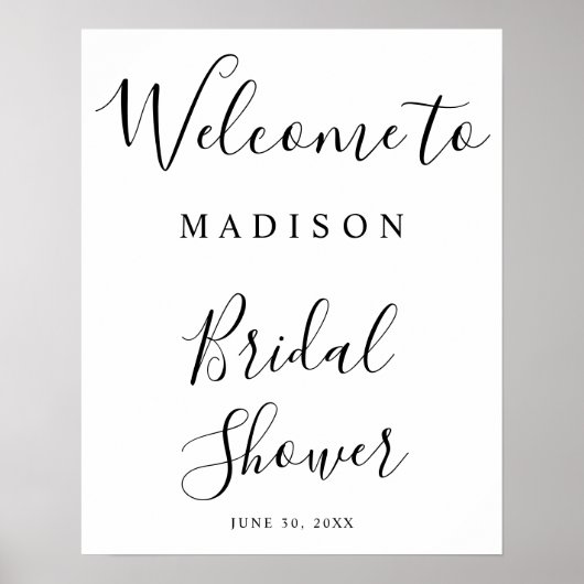 Einfaches Begrüßungszeichen für elegantes Script-B Poster (Vorne)