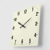 Einfaches Beige-Gesicht mit Zahlen - brüchig Quadratische Wanduhr (Winkel)