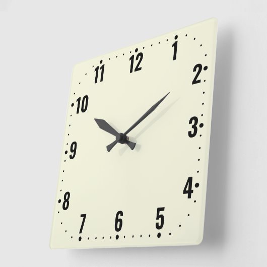 Einfaches Beige-Gesicht mit Zahlen - brüchig Quadratische Wanduhr (Winkel)
