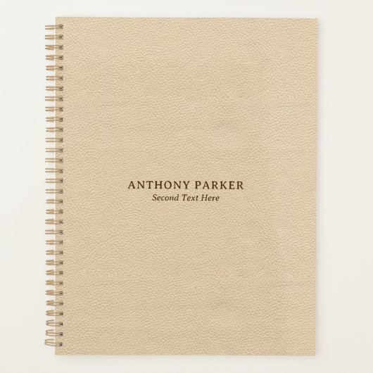 Einfaches Beige Leather-Look Planer (Vorderseite)