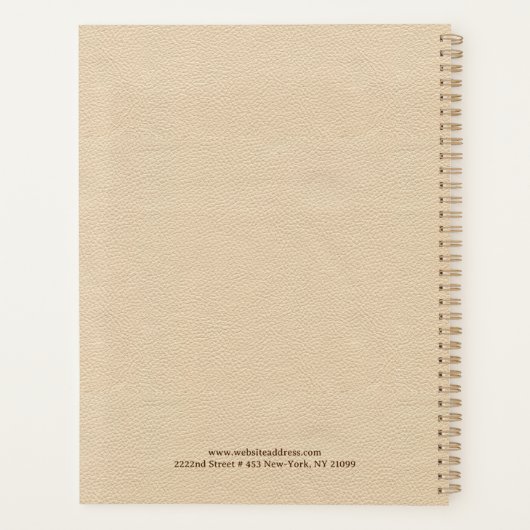 Einfaches Beige Leather-Look Planer (Rückseite)