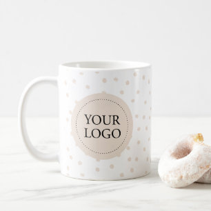 Einfaches Beiges Minimal Business-Logo Custom Kaffeetasse