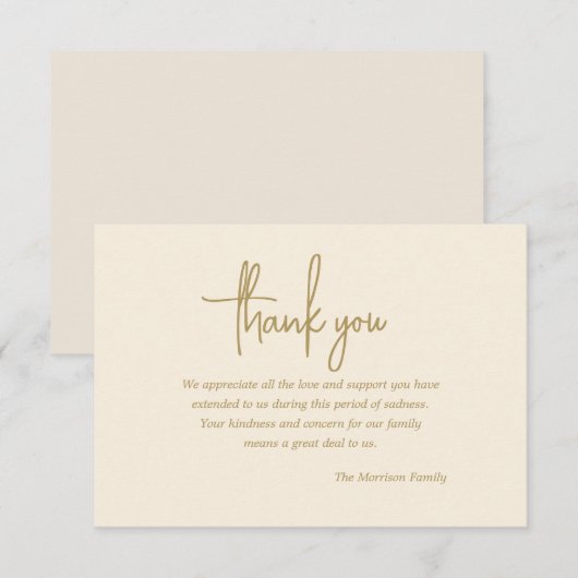 Einfaches Beileid dank Karte (Vorne/Hinten)