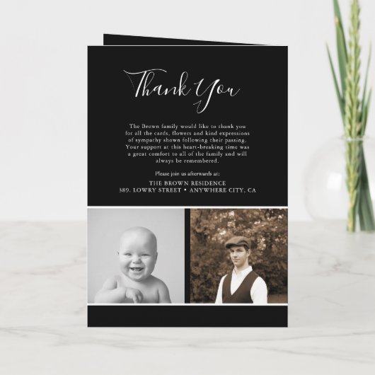 Einfaches Beileid-Foto-Beerdigungsprogramm Programm (Rückseite)