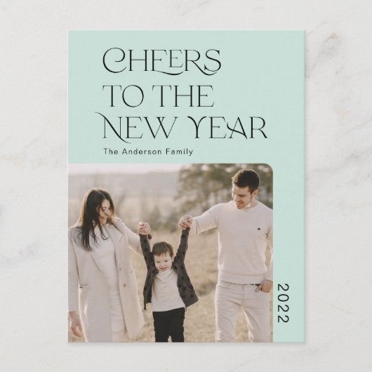 Einfaches Beileid für das neue Jahr 2022 Foto Po Postkarte (Vorderseite)