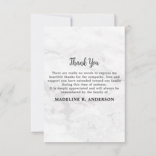 Einfaches Beileid für die Beerdigung benutzerdefin Dankeskarte (Rückseite)