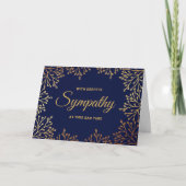 Einfaches Beileid für Navy Blue & Gold Foil Karte (Vorderseite)