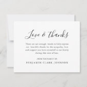 Einfaches Beileid zur Begräbniskondolenz Dankeskarte (Vorderseite)