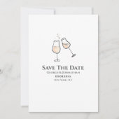 Einfaches Beispiel für Champagner-Brillen minimali Save The Date (Vorderseite)