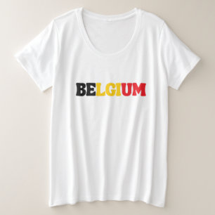 Einfaches Bekleidungsstück für moderne belgische F Große Größe T-Shirt