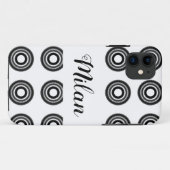 einfaches benutzerdefiniertes BLACK mandala Monogr Case-Mate iPhone Hülle (Rückseite (Horizontal))