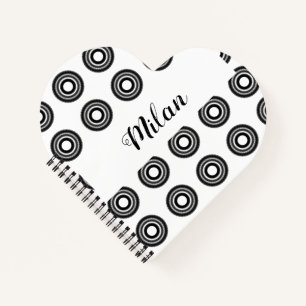 einfaches benutzerdefiniertes BLACK mandala Monogr Notizblock