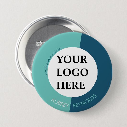 Einfaches, benutzerdefiniertes Blue Green Logo Button (Vorne & Hinten)