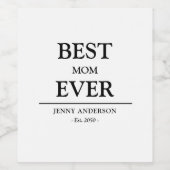 Einfaches benutzerdefiniertes Design Beste Mama Al Weinetikett (Einzelnes Label)