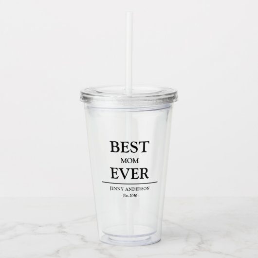 Einfaches benutzerdefiniertes Design Beste Mutter Acryltrinkbecher (Vorderseite)
