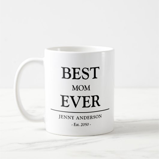 Einfaches benutzerdefiniertes Design Beste Mutter  Kaffeetasse (Links)