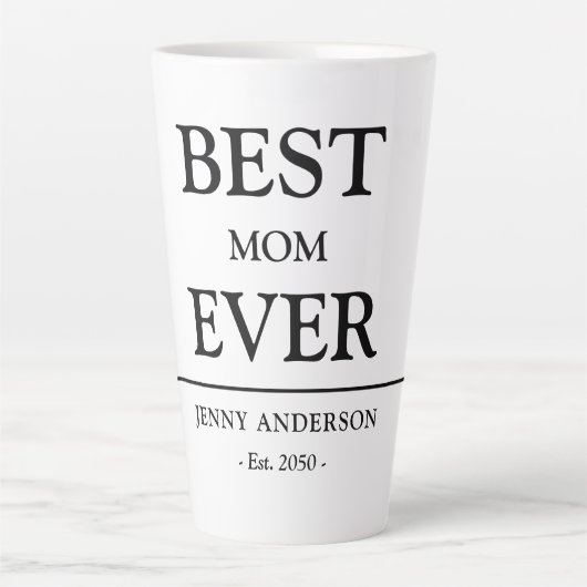 Einfaches benutzerdefiniertes Design Beste Mutter, Milchtasse (Vorderseite)