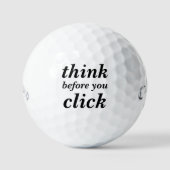 Einfaches benutzerdefiniertes Design | Denke bevor Golfball (Vorderseite)