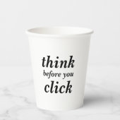 Einfaches benutzerdefiniertes Design | denken Sie Pappbecher (Vorderseite)