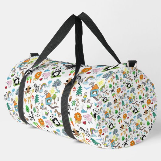 Einfaches benutzerdefiniertes Design Kinderzeichnu Duffle Bag (Linke Ecke)