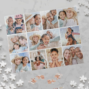 Einfaches benutzerdefiniertes Familien-Foto-Collag Puzzle