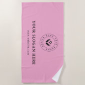 Einfaches, benutzerdefiniertes Firmenlogo und Text Strandtuch (Vorderseite)