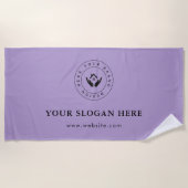 Einfaches, benutzerdefiniertes Firmenlogo und Text Strandtuch (Vorderseite)